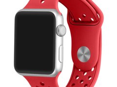 Curea iUni compatibila cu Apple Watch 1/2/3/4/5/6/7, 44mm, Silicon Sport, Red